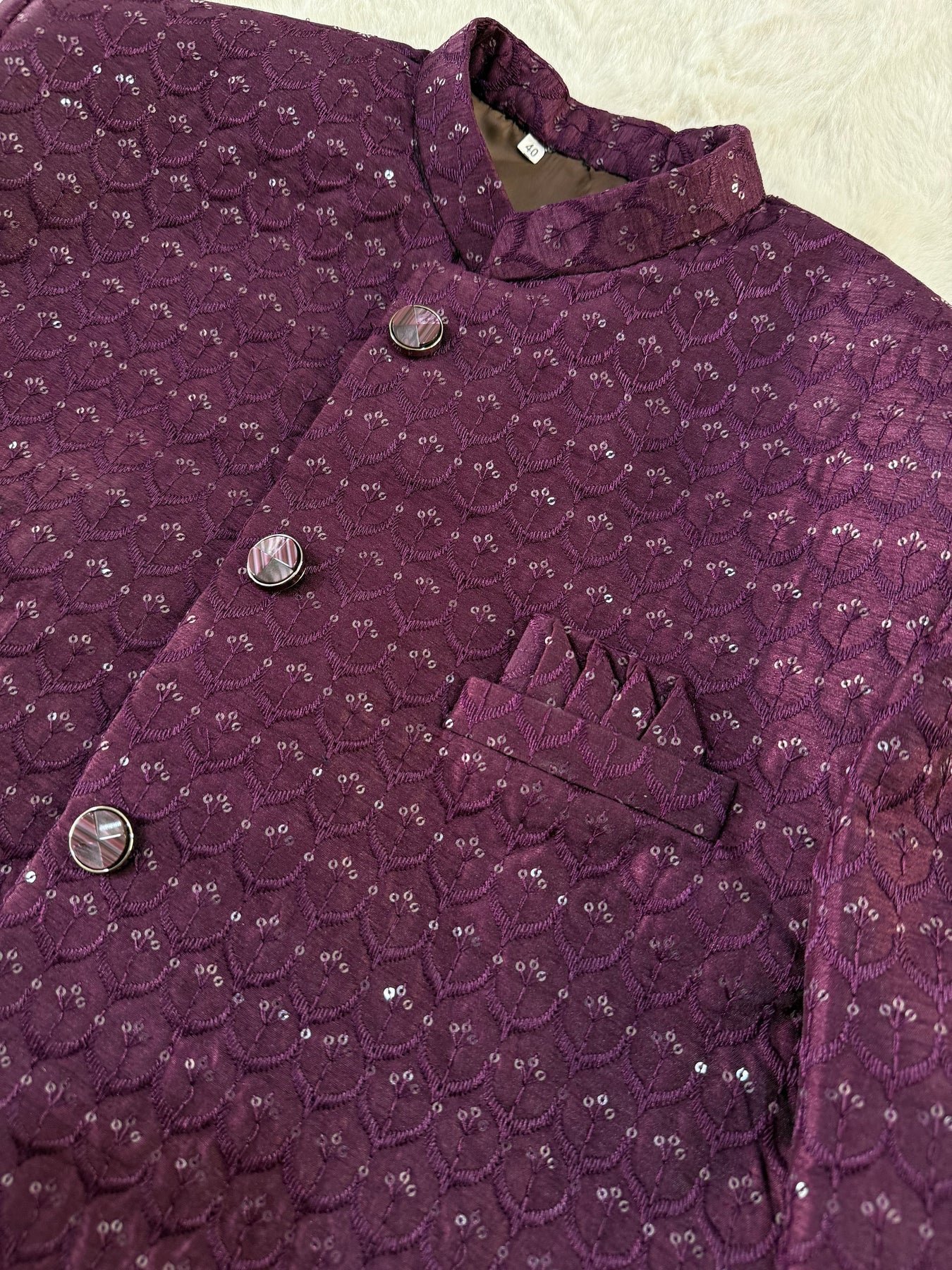 Imperial Thread & Sequin Embroidered Prince Coat